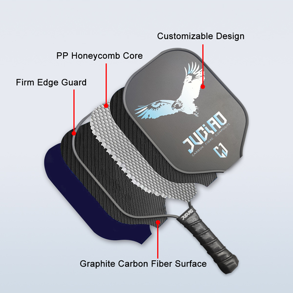 pá de pickleball de fibra de carbono t700