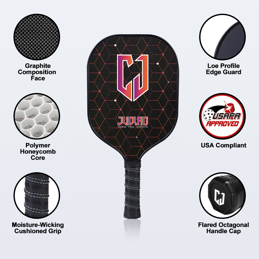 Remo de pickleball de fibra de vidro de 16 mm