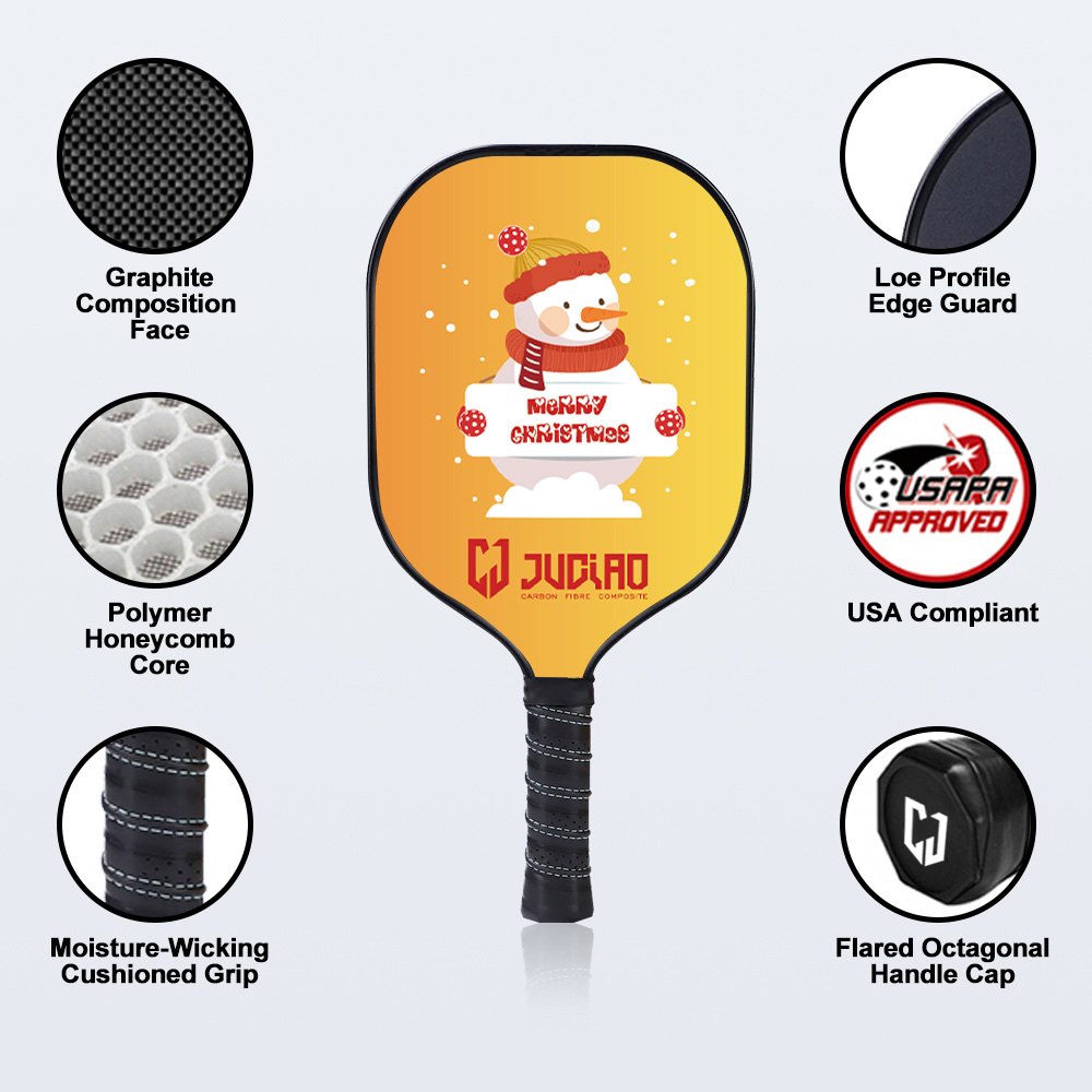 Remo de pickleball de boneco de neve de Natal